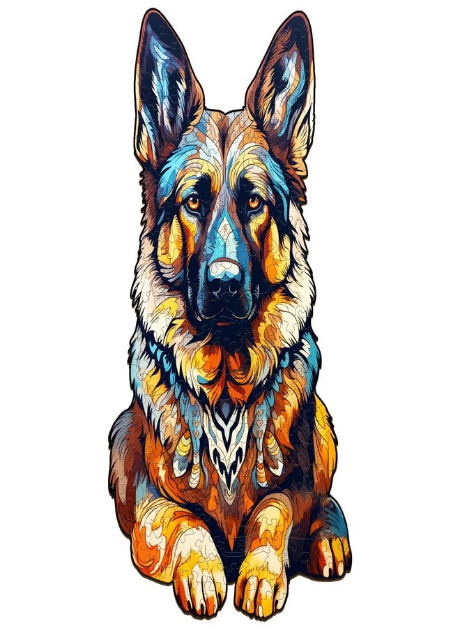 DOCRAGI Wooden Puzzles for Adults - German Shepherd Wooden Jigsaw Puzzle - Unique Animal Shaped Wood Puzzles Adult - Christmas Birthday Gifts for Adults/Friends/Family - 168pcs 11.6 * 6.3in - Image 1